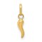14K Yellow Gold Italian Horn Good Luck Charm Jewelry 12mm x 3mm